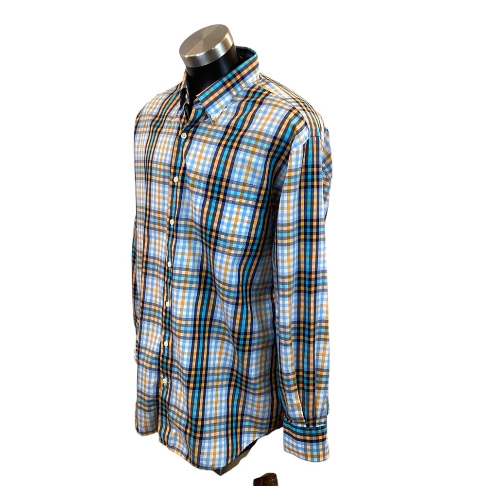 Peter Millar Multi-Color Checked Button Up Cotton… - image 2